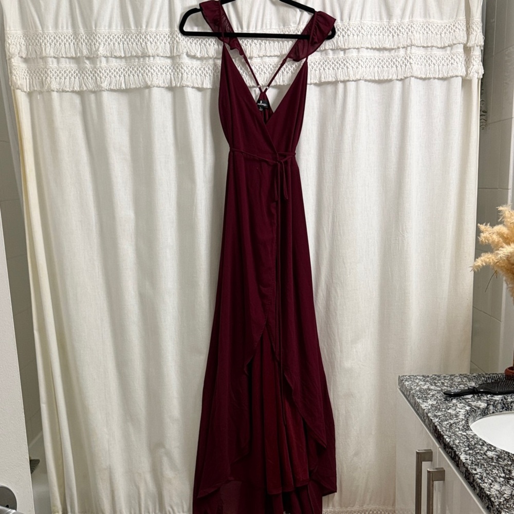 Lulu's Deep Red Wrap Dress